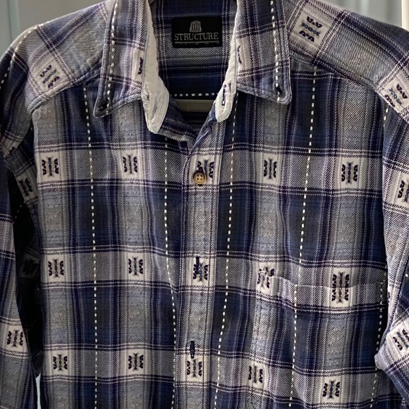 Blue plaid button down - Picture 2 of 2